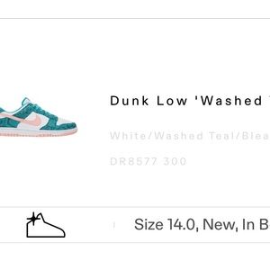 Dunk Low Washed Teal Snakeskin